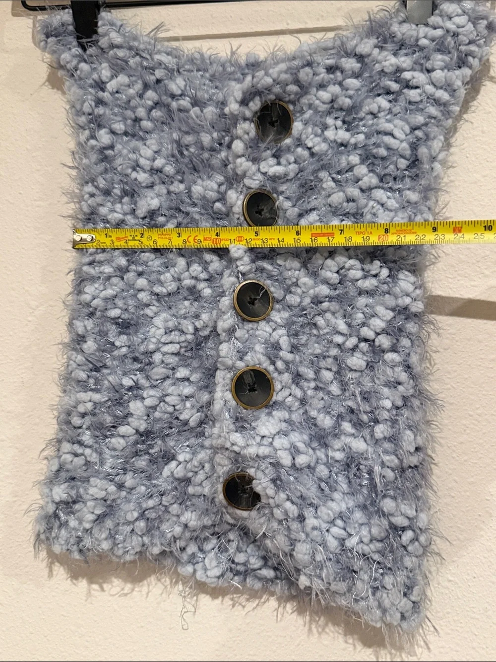 Simply Noelle Gray Faux-Shearling Button Neck Warmer